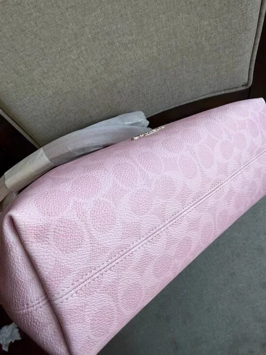 NWT Coach Gold/Powder Pink Laurel Shoulder Bag With Charms CEL12 Signature - Picture 4 of 6